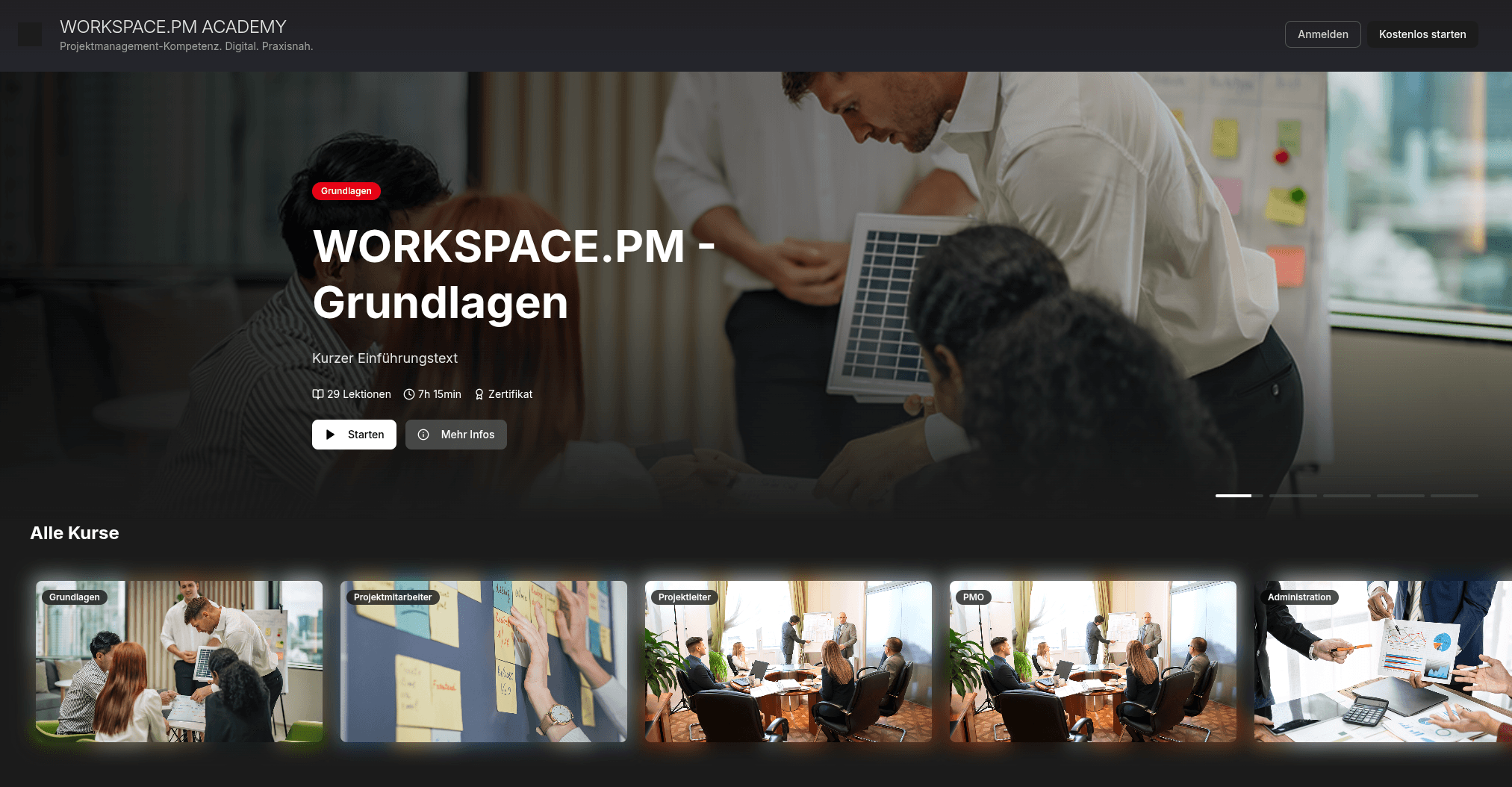 eTraining.cloud Akademie-Übersicht